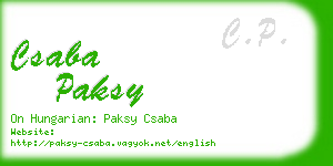 csaba paksy business card